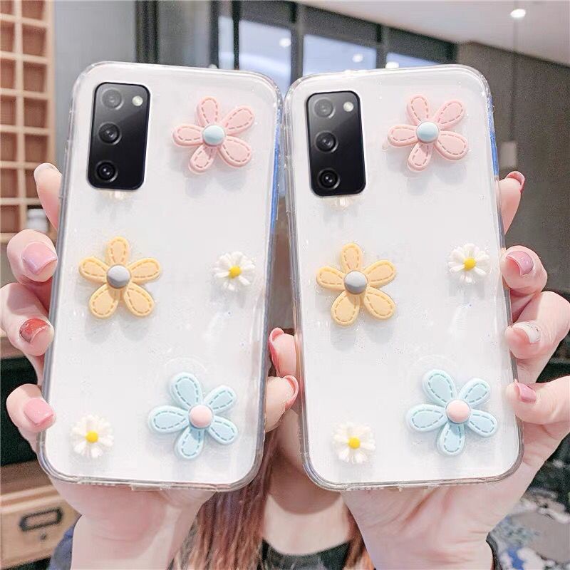 Ốp Điện Thoại Cao Su Mềm Hình Hoa Lấp Lánh Cho Samsung Galaxy S22 Plus S21 Ultra S21 FE A33 A53 A73 A13 A03 A03S M52