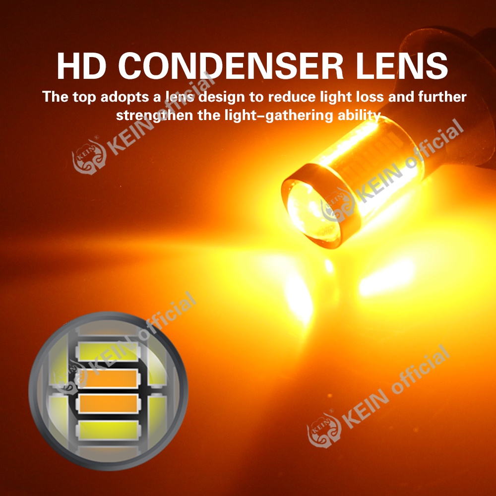 KEIN Set 2 đèn LED báo rẽ hai màu T20 1156 4014 66SMD 3156 sử dụng ban ngày cho xe hơi