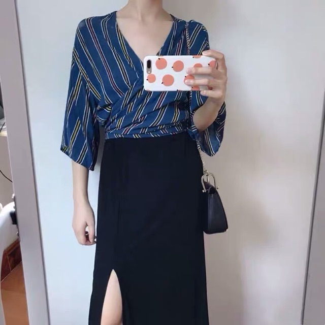 Chân váy midi xẻ tà màu đen cực sexy MV06 | BigBuy360 - bigbuy360.vn