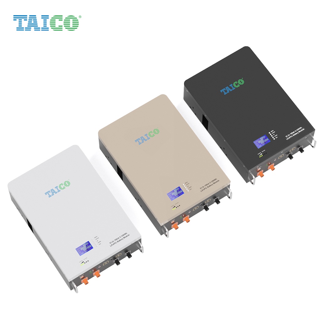 Pin lithium sắt phốt phát treo tường  48V 100AH lưu trữ năng lượng mặt trời TAICO TKPW5000