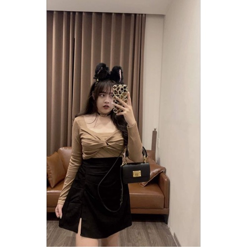 Áo thun len tăm xoắn ngực siêu xinh