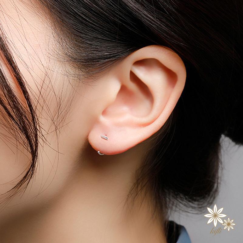 【kifli】Bông tai dạng vòng mini kiểu dáng đơn giản thời trang cho nữ