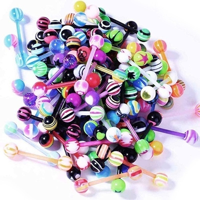 100 Khuyên Xỏ Cơ Thể Màu Sắc Cầu Vồng Cá Tính