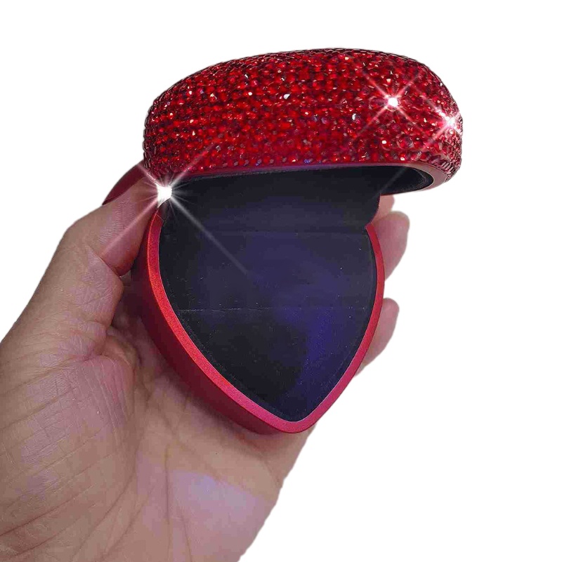 Flgo Hộp Đựng Nhẫn Cưới Lấp Lánh Có Đèn LED Tiện Dụng