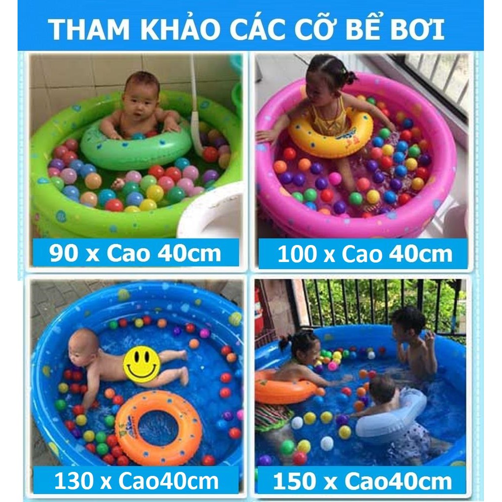 Bể bơi cho bé hình tròn ❤️110xCao285cm❤️ kiểu hồ phao bơm hơi gấp gọn làm nhà bóng trong nhà KamiVietNam