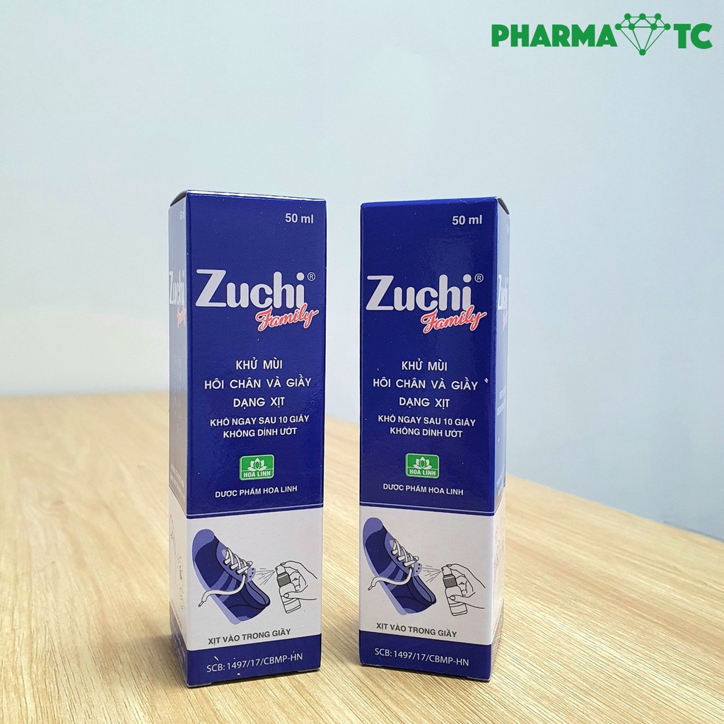 Zuchi Family, Dược phẩm Hoa Linh, xịt giày dép khử mùi hôi chân hôi giày, xịt thơm 50ml - PharmaOTC