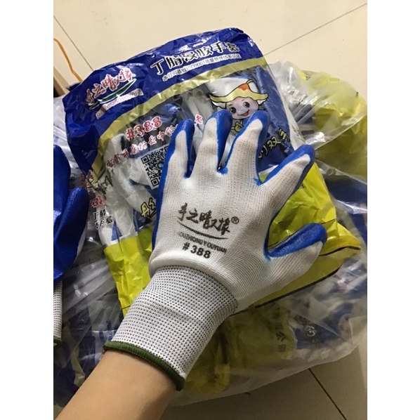 Gang tay PU phủ sơn 388 màu xanh hàng đẹp