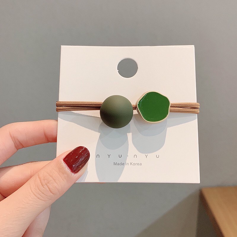 Dây buộc tóc dây chun cột tóc đính đá hat tròn phong cách Hàn Quốc