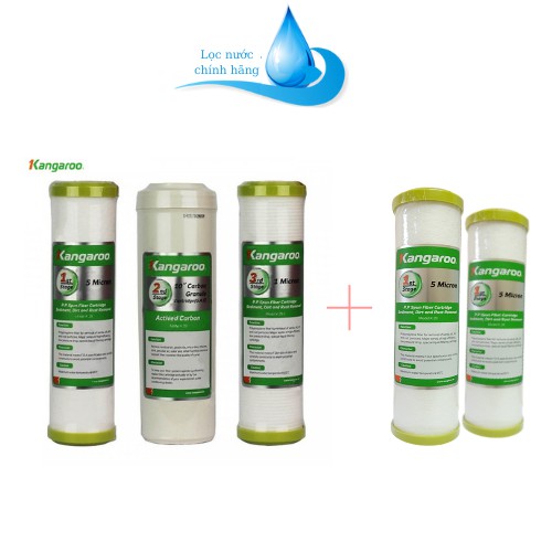 COMBO 5 Lõi Lọc Nước Kangaroo -Gồm 1 Bộ 123 Và 2 Lõi Số 1