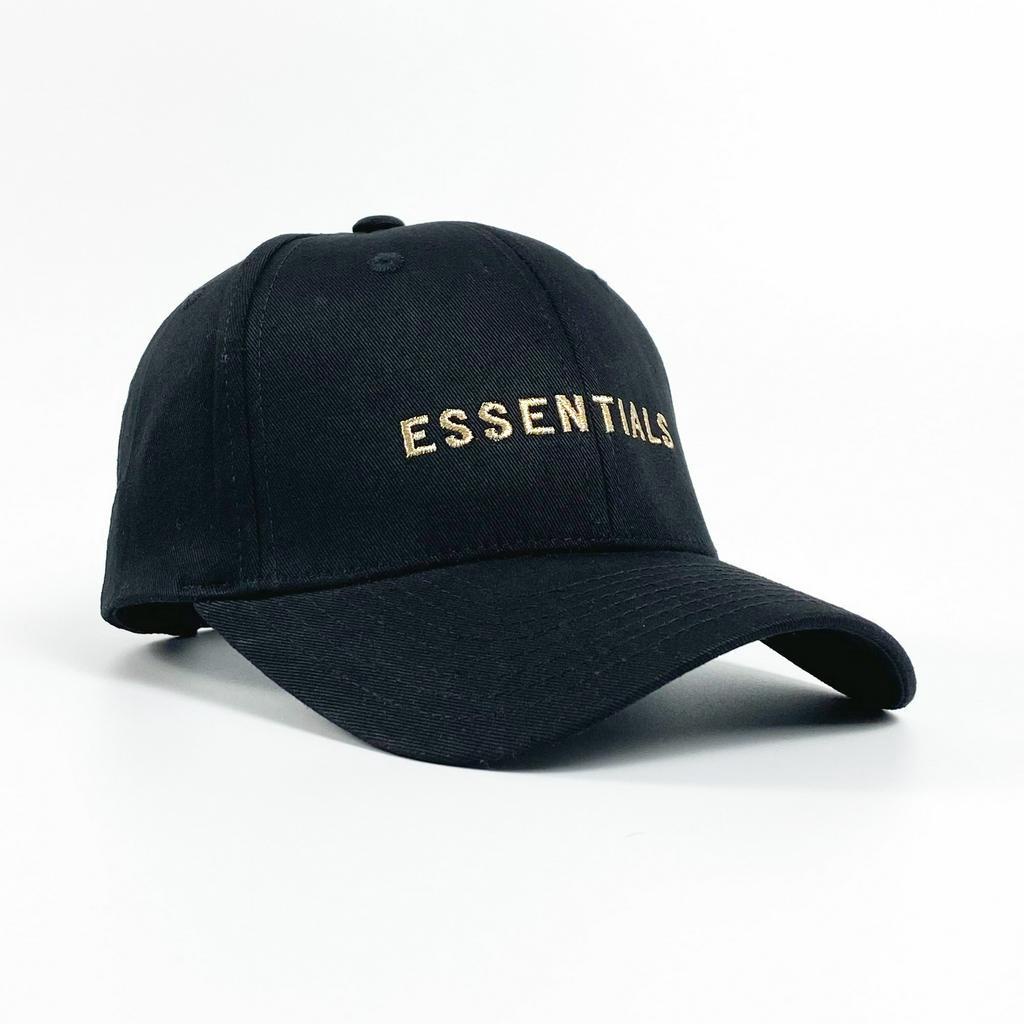 Mũ lưỡi trai nón kết Essential đen chữ vàng logo thêu form basic - PASIO