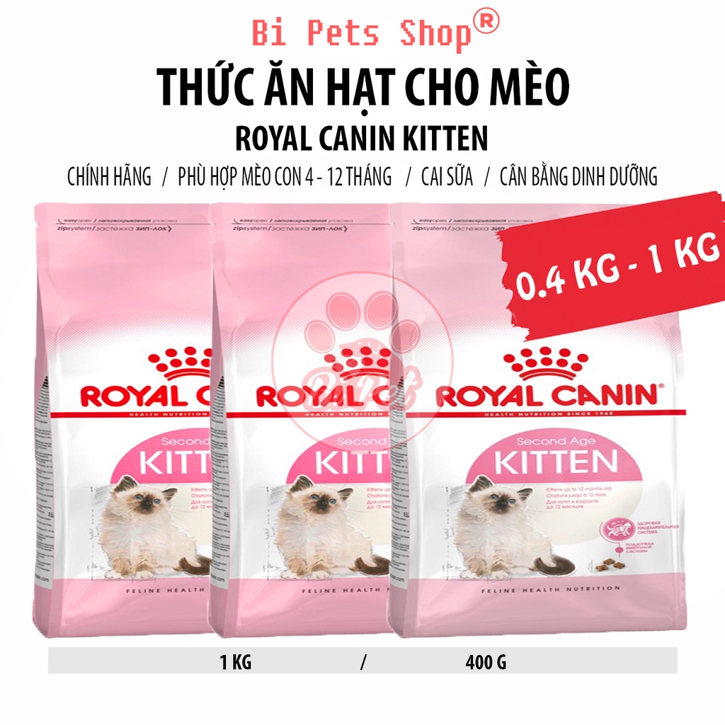 Thức ăn cho mèo, Royal Canin Kitten  , đồ ăn cho mèo hạt Royal Canin dành Cho Mèo Con Từ 4 - 12 Tháng Tuổi