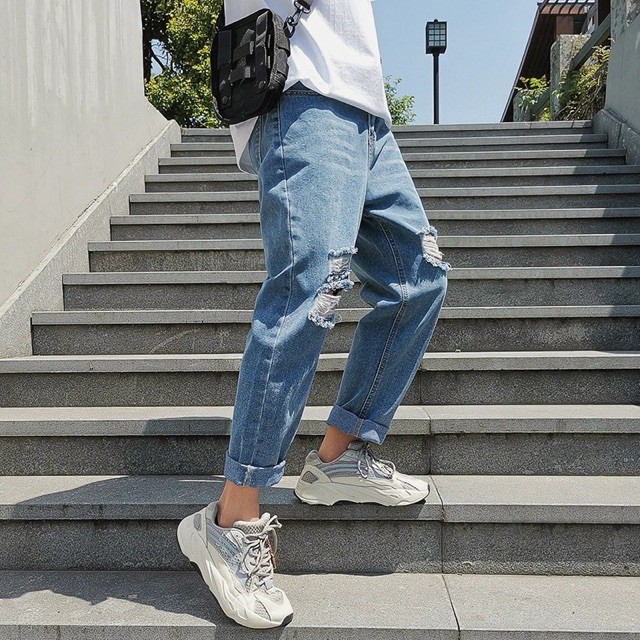 [ẢNH THẬT TỰ CHỤP] - Quần Baggy Jean nam rách gối cực chất - Giá tốt nhất thị trường (Q1) | BigBuy360 - bigbuy360.vn