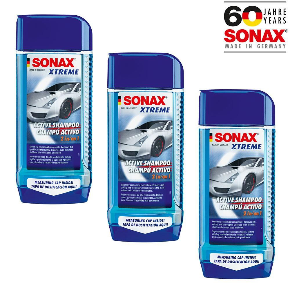 SONAX - Nước Tẩy Rửa Các Chất Bẩn Nặng/Bóng Loáng Xe (Sonax Xtreme Active Shampoo 2 in1 - 500ml)  [Hàng Đức Chính Hãng]