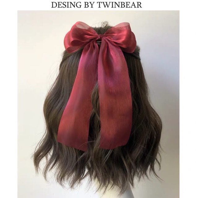 Kẹp nơ sợi nhăn hàn quốc