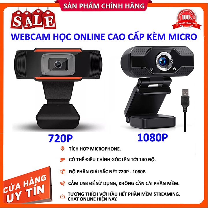 Webcam HỌC ONLINE Trên Máy Tính PC, Laptop Livestream Có Mic Full HD PC Gaming 1080P/720P High Solution CHÍNH HÃNG