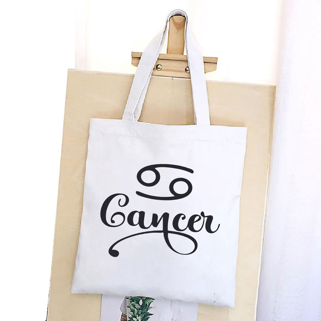 BST TÚI VẢI CUNG HOÀNG ĐẠO ĐEO VAI TOTE CANVAS BAG CÓ KHÓA KÉO SIZE LỚN 33x38cm PHONG CÁCH CÁ TÍNH HOT TREND NHIỀU MẪU A