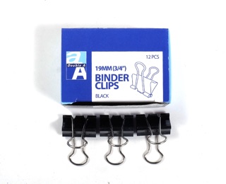 Kẹp đen 19mm Double A (hộp 12 chiếc)