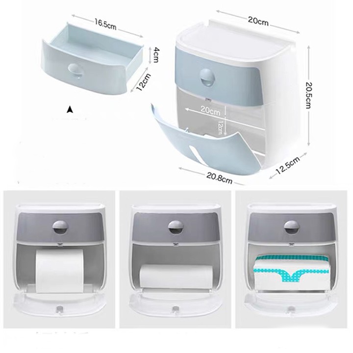[SALE TẾT] Hộp đựng giấy vệ sinh đa năng. Rút giấy tiện lợi. Dụng cụ phòng vệ sinh - HDGV