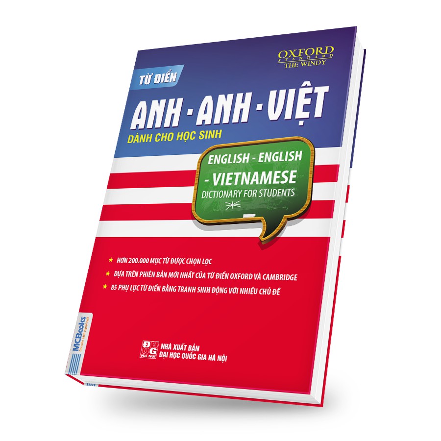 Sách - Từ điển Anh – Anh- Việt dành cho học sinh Tặng Kèm 80 Phụ Lục Bằng Tranh