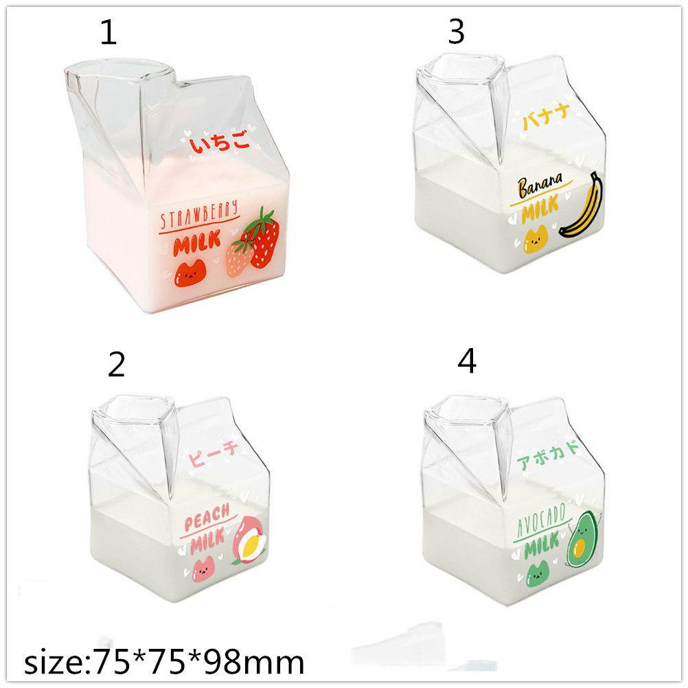 LEISURE Cốc Thủy Tinh Uống Sữa Hình Vuông 380ML