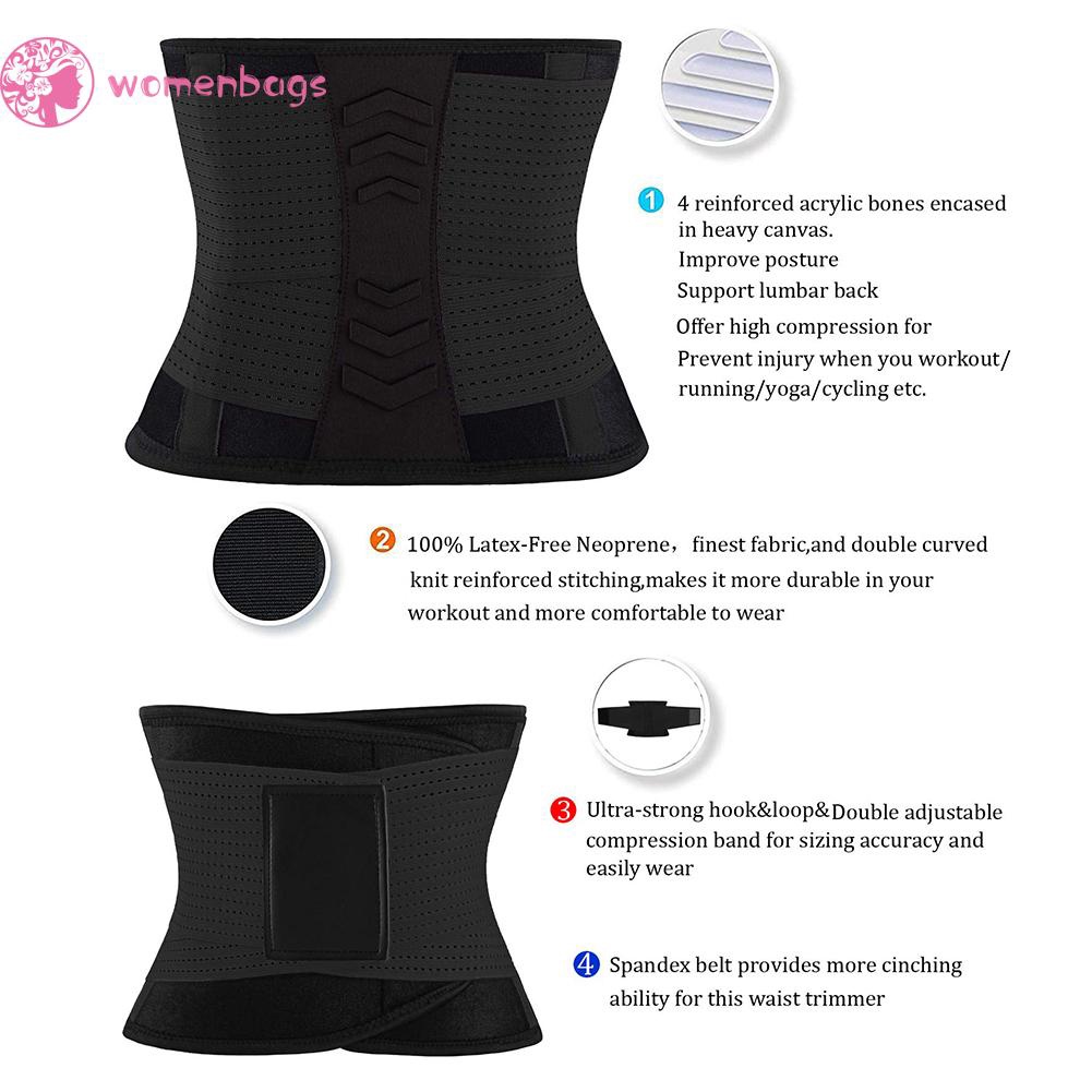 [QKS] Waist Trainer Corset Thể thao Giảm béo Đai nịt bụng Bài tập Tập thể dục Tập gym Body Shaper