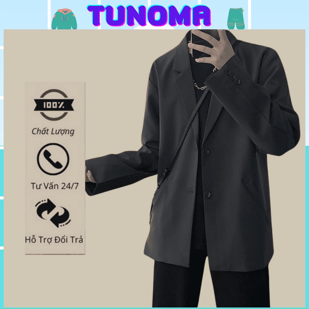 Áo Blazer Tunoma áo khoác nam phong cách unisex Hàn quốc form rộng AB005
