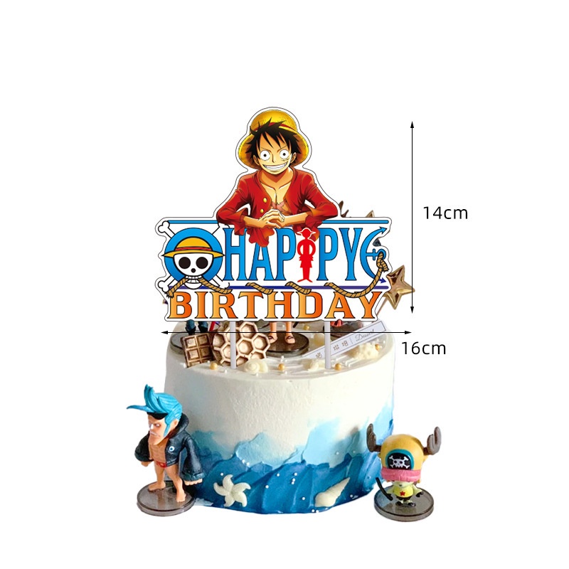 Bộ Phụ Kiện Trang Trí Bánh Kem Chủ Đề Anime One Piece