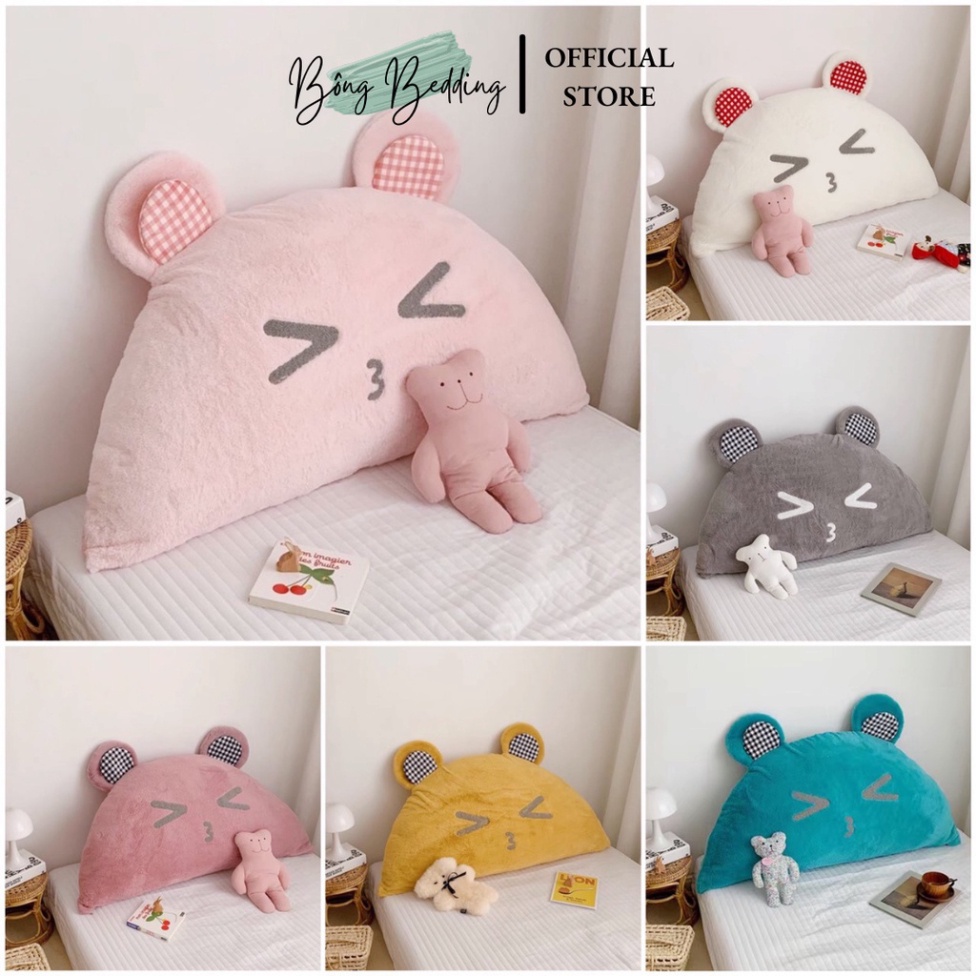 Gối Tựa Đầu Giường HIN BEDDING Hình Thú Chất Liệu Nỉ Nhung Cao Cấp Hàng Có Sẵn 1m5