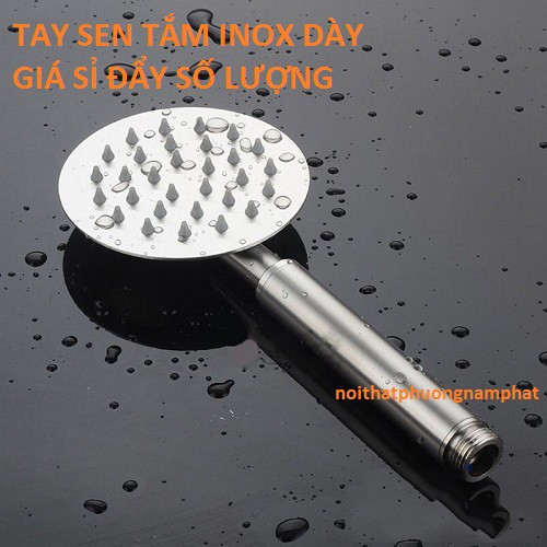 [NƯỚC MẠNH TIA NƯỚC TO] Tay Sen Tắm Vòi Sen Tắm 100% INOX 304 TrònTS02 Không Dây Sen không cài dành cho khách hư tay sen