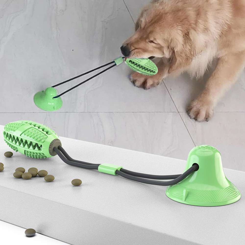 Đồ Chơi Gặm Nhai Hình Quả Bóng Có Cốc Hút Và Cốc Hút Cho Chó Cưng