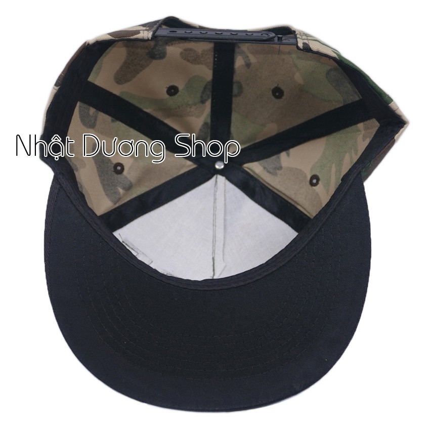 [ Hình thật ] Nón Hiphop Snapback sọc lính thêu chữ Hope - Sọc lính chất liệu vải cao cấp