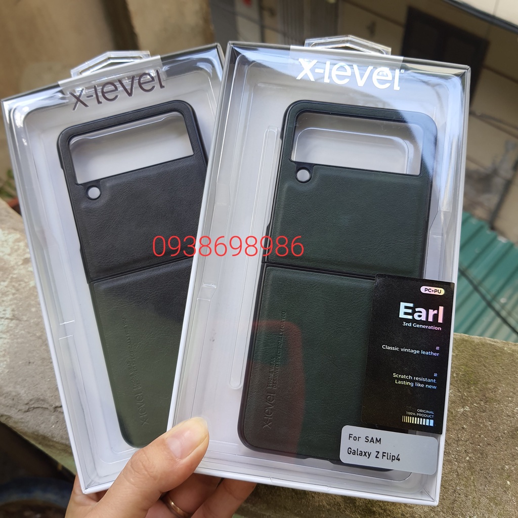 SAMSUNG GALAXY Z FLIP 4 / z flip 4 _ ốp lưung da hiệu X-LEVEL sang chảnh