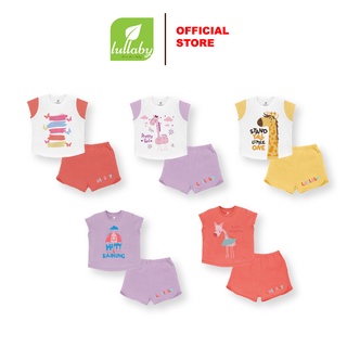 LULLABY Bộ quần áo cộc tay bé gái NH307308M