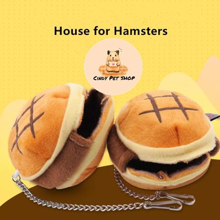 Nhà ngủ bông cho Hamster hình hamburger nhỏ gọn