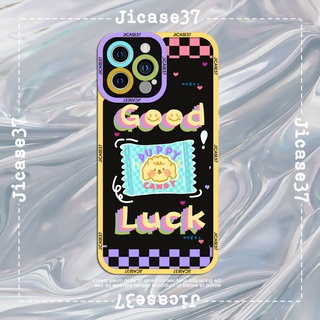 Ốp lưng iphone và samsung xiaomi oppo cạnh vuông Jicase Good luck may mắn 