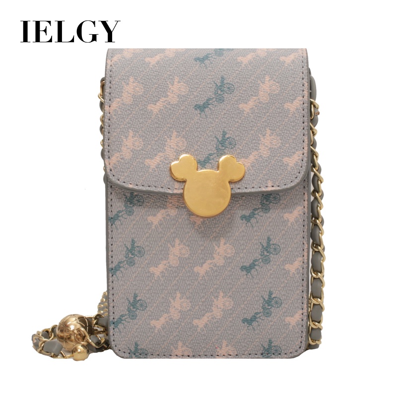 Túi đeo chéo IELGY đựng điện thoại phối dây xích thời trang cho nữ