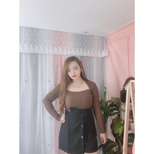 Áo len tâm cổ vuông Bigsize TP 55-85kg hình thật chất len dệt bao chuẩn | BigBuy360 - bigbuy360.vn