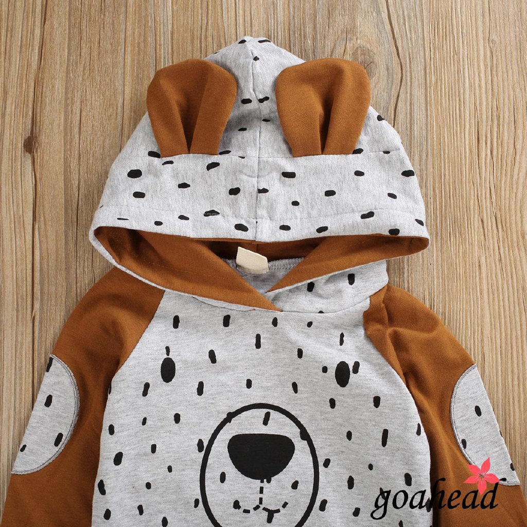 Set Áo Hoodie Và Quần Dài Chấm Bi Dễ Thương Cho Bé Gái