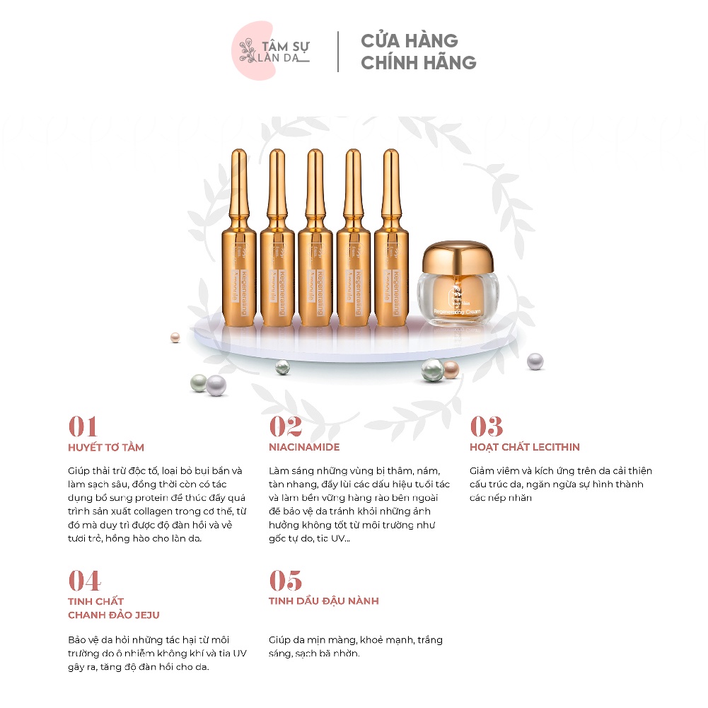 Set Huyết Tơ Tằm Collagen Mờ Nám Chống Lão Hóa Vạn Năng From Your Skin Regenerating Ampoule + Cream Set