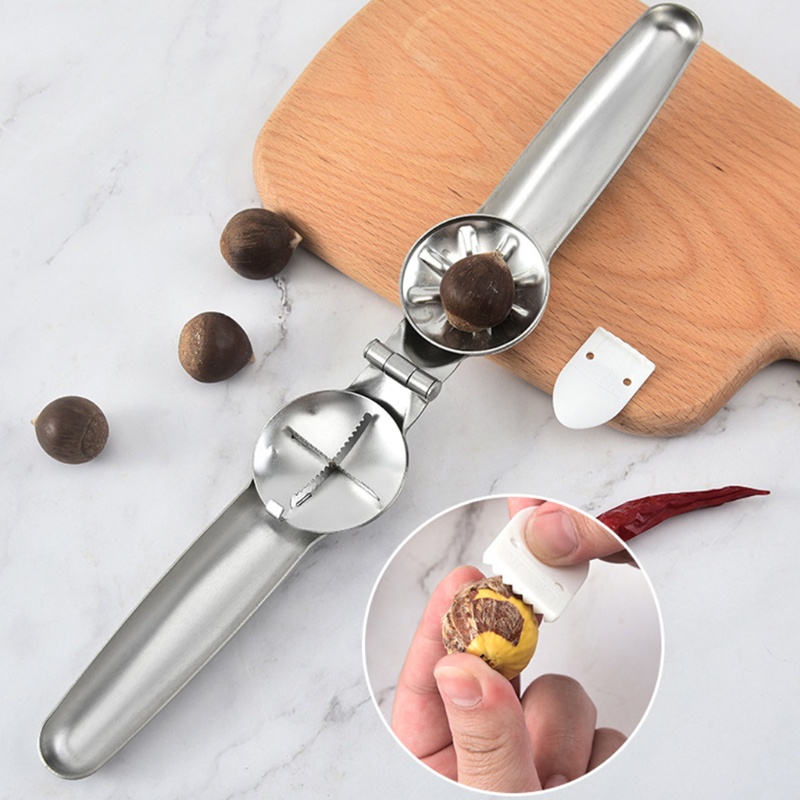 Dụng Cụ Kẹp Hạt Dẻ Bằng Thép Không Gỉ Tiện Lợi