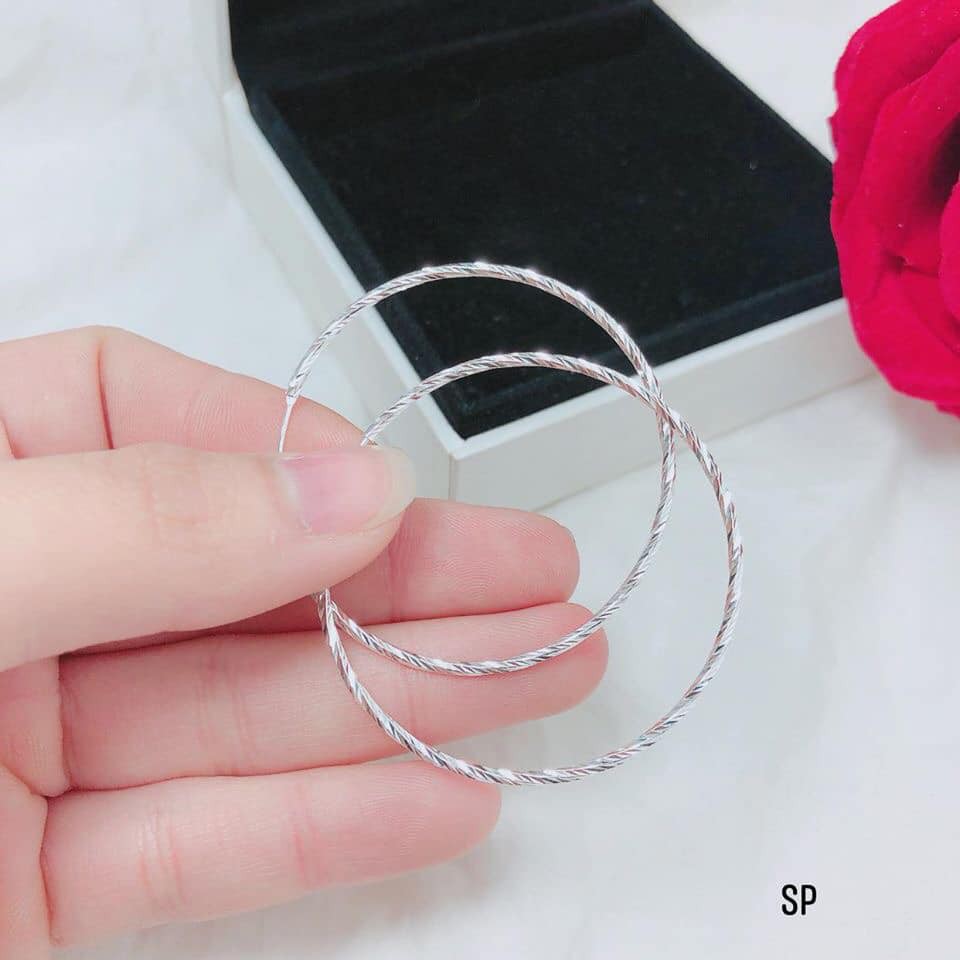 BÔNG TAI - VÒNG TÀU BẠC TA ĐƯỜNG KÍNH 4.5CM
