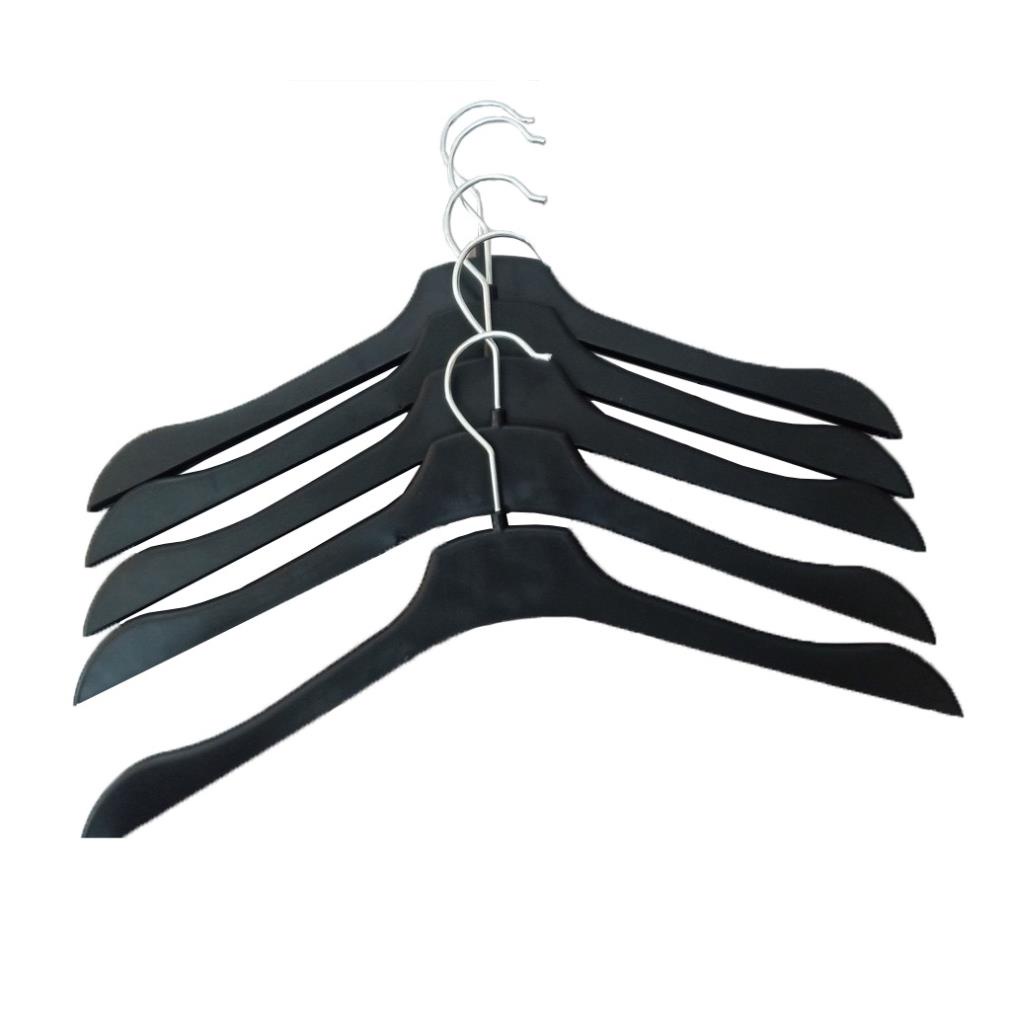 1 Móc nhựa treo quần áo nhựa đen vai dẹt 40cm