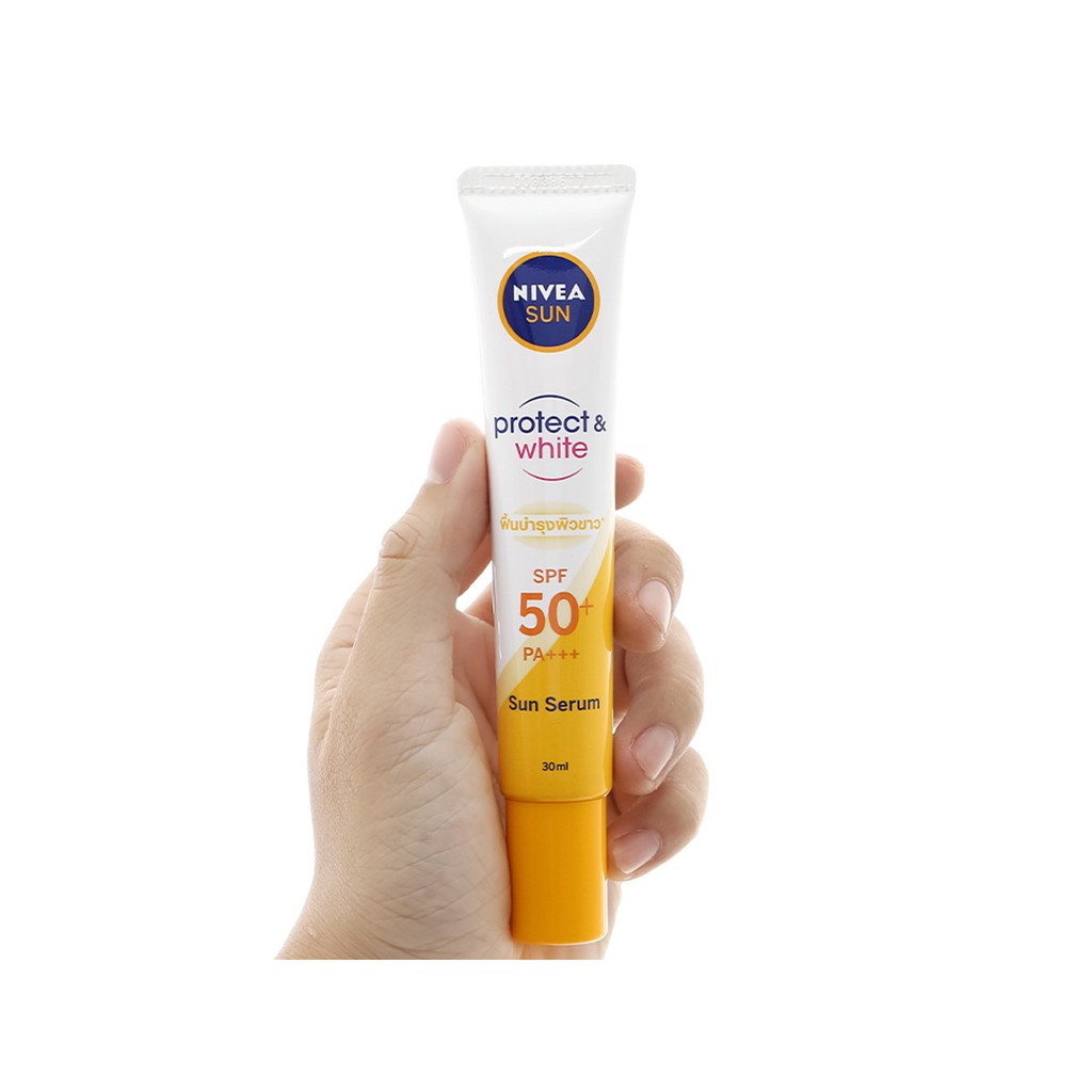 Tinh Chất Chống Nắng Và Dưỡng Trắng Da Nivea Sun Serum SPF50+ PA+++ 30ml - Vàng - 86016