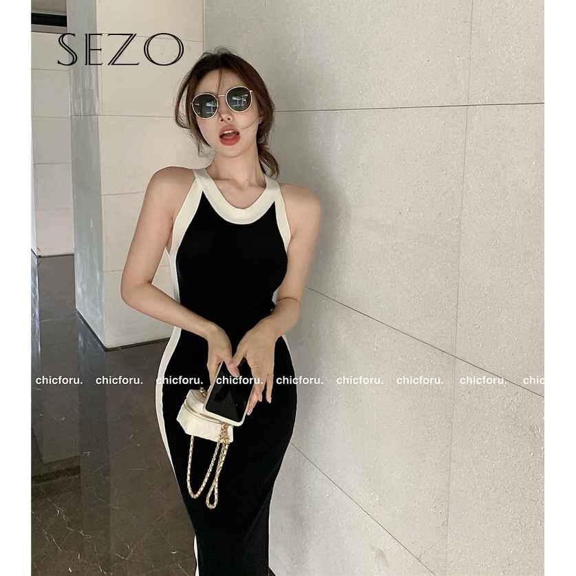QKOOLE  Đầm ôm xẻ tà phong cách Hàn Quốc quyến rũ cho nữ