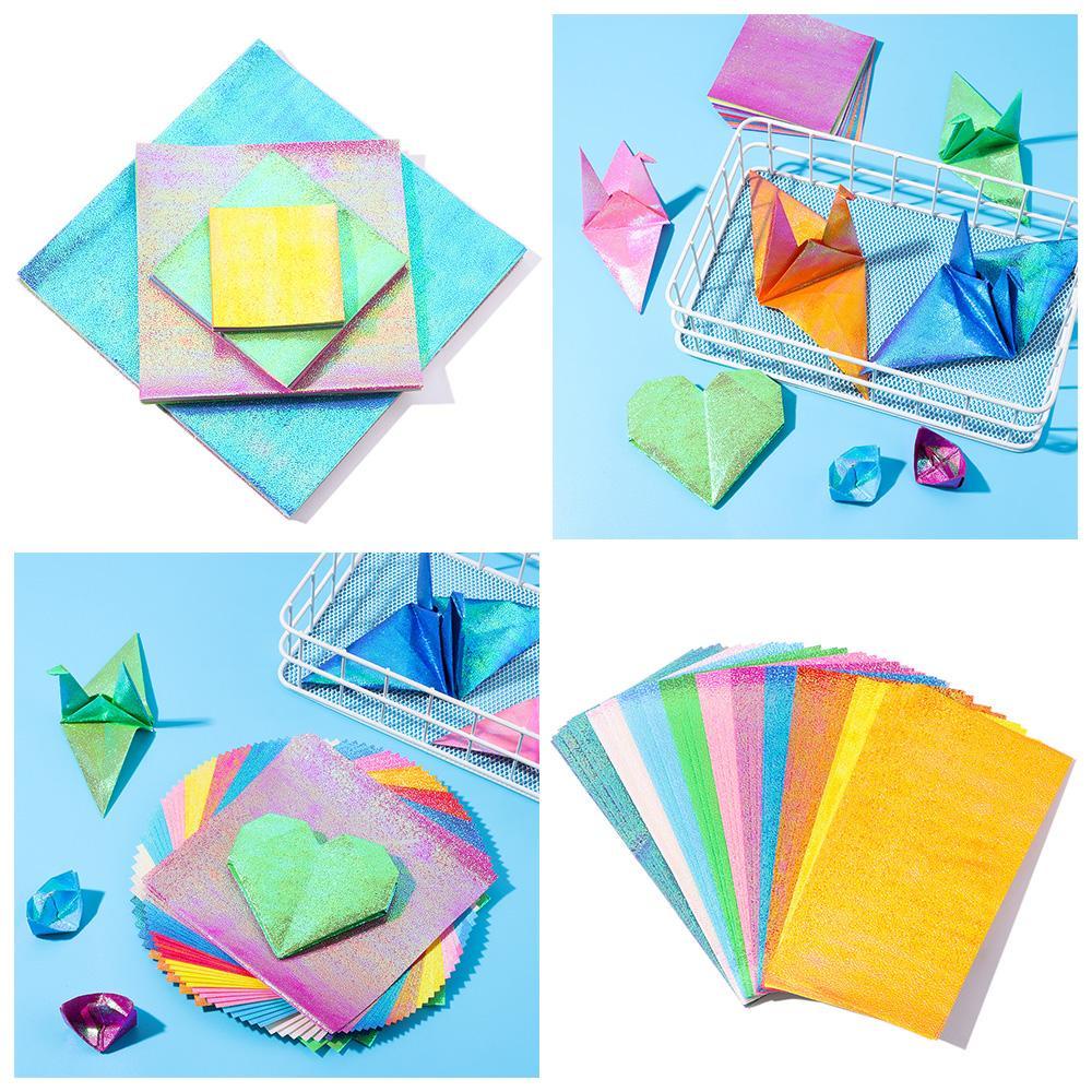Bộ 50 Tờ Giấy Xếp Origami Một Mặt Màu Sắc Lấp Lánh Dùng Trang Trí Sổ Tay