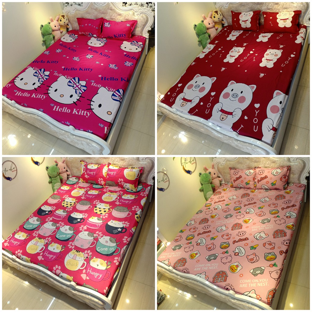 Bộ ga gối 💖m6/m8💖 ga trải giường cute + 2 vỏ gối nằm cute An Như Bedding | BigBuy360 - bigbuy360.vn