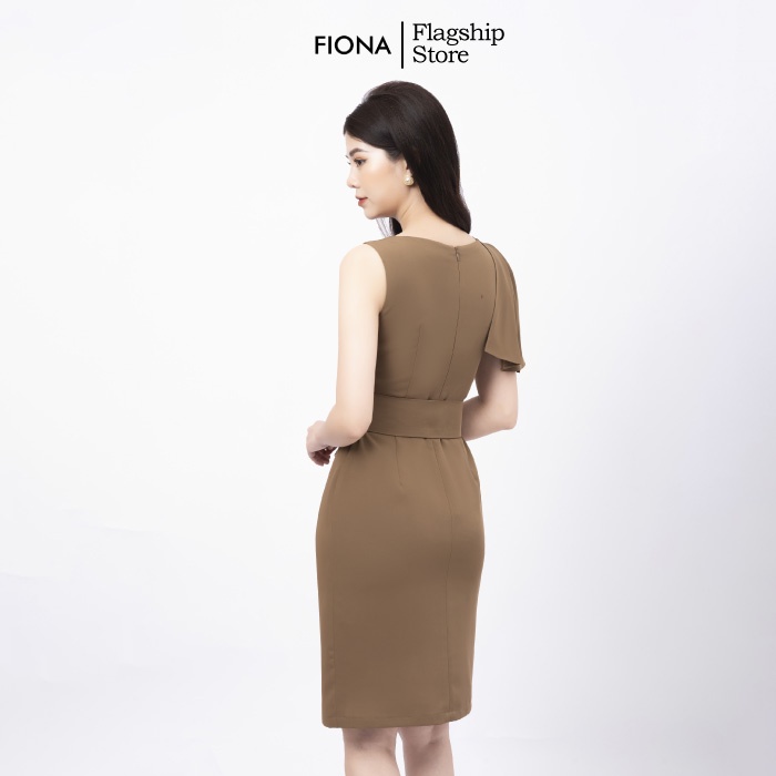 Đầm thiết kế công sở FIONA, Đầm nữ dáng ôm nơ lệch vai thanh lịch F451029