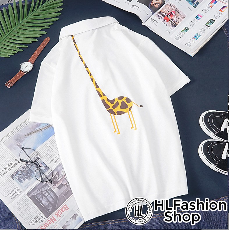 Áo thun tay lỡ unisex T-shirt cổ trụ em Huơu Cao cổ kute phô mai - form rộng freesize