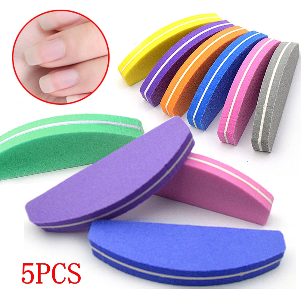 [Hàng mới về] Dũa móng tay thiết kế 2 mặt hình bán nguyệt chuyên dụng