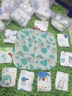 Set 10 khăn sữa aden túi lưới